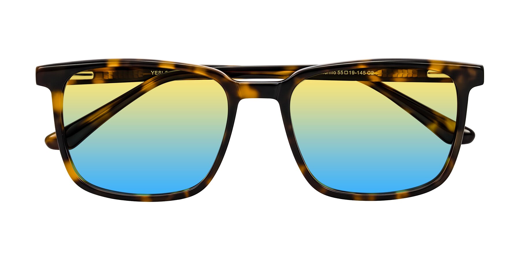 Folded Front of Murillo in Tortoise with Yellow / Blue Gradient Lenses