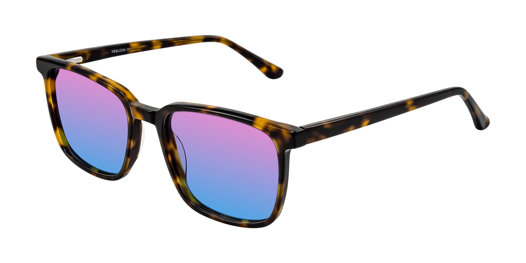 Angle of Murillo in Tortoise with Pink / Blue Gradient Lenses