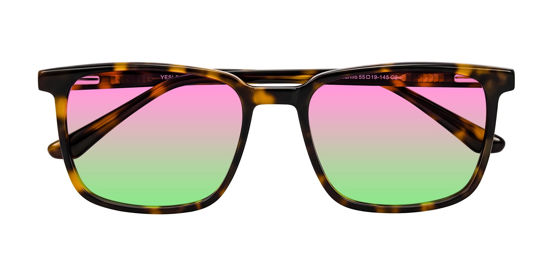 Folded Front of Murillo in Tortoise with Pink / Green Gradient Lenses