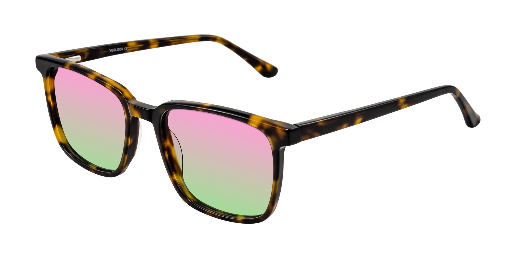 Angle of Murillo in Tortoise with Pink / Green Gradient Lenses