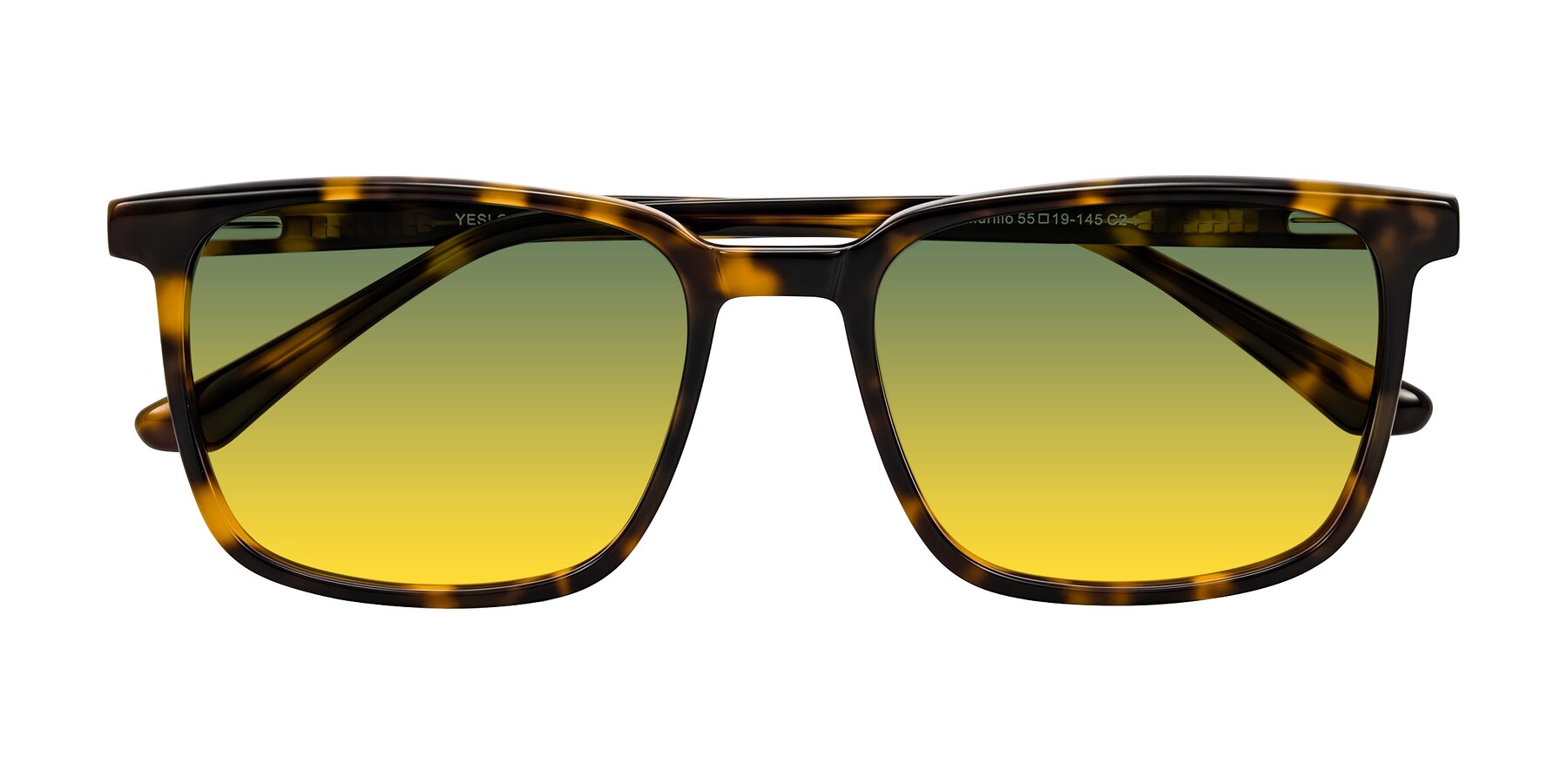 Folded Front of Murillo in Tortoise with Green / Yellow Gradient Lenses