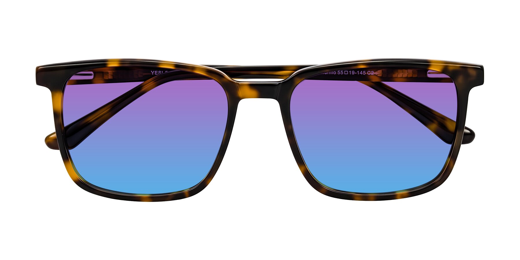 Folded Front of Murillo in Tortoise with Purple / Blue Gradient Lenses