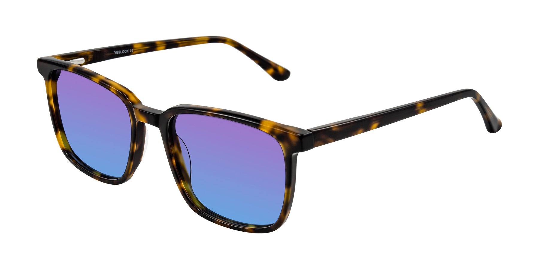 Angle of Murillo in Tortoise with Purple / Blue Gradient Lenses
