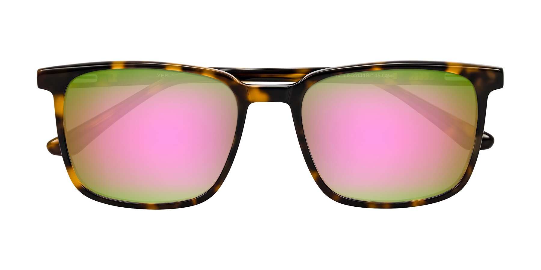 Folded Front of Murillo in Tortoise with Pink Mirrored Lenses