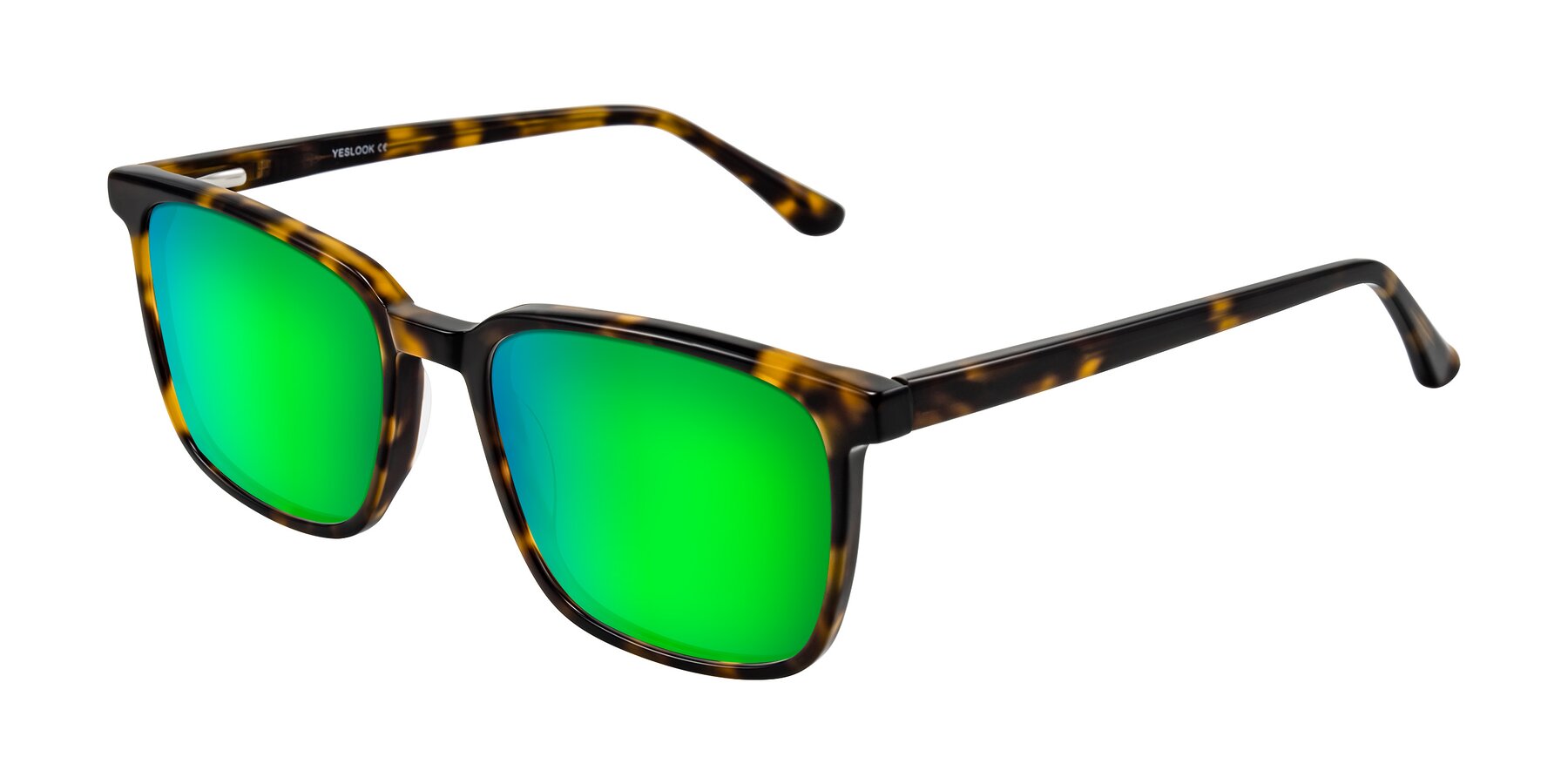 Angle of Murillo in Tortoise with Green Mirrored Lenses