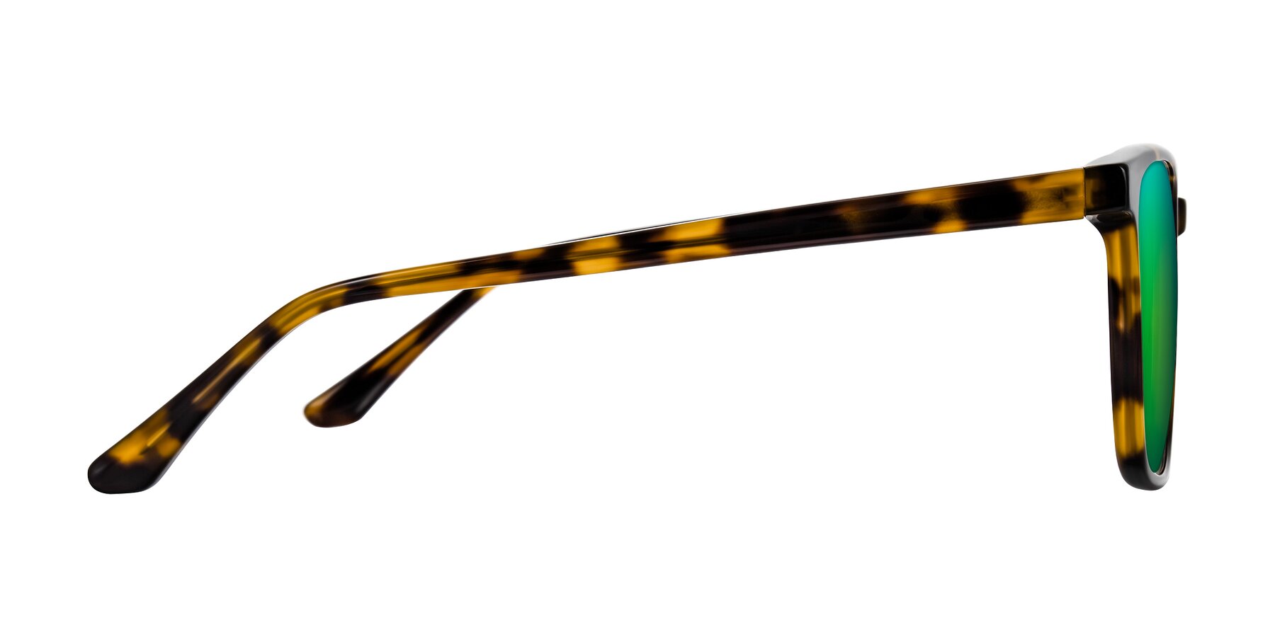 Side of Murillo in Tortoise with Green Mirrored Lenses