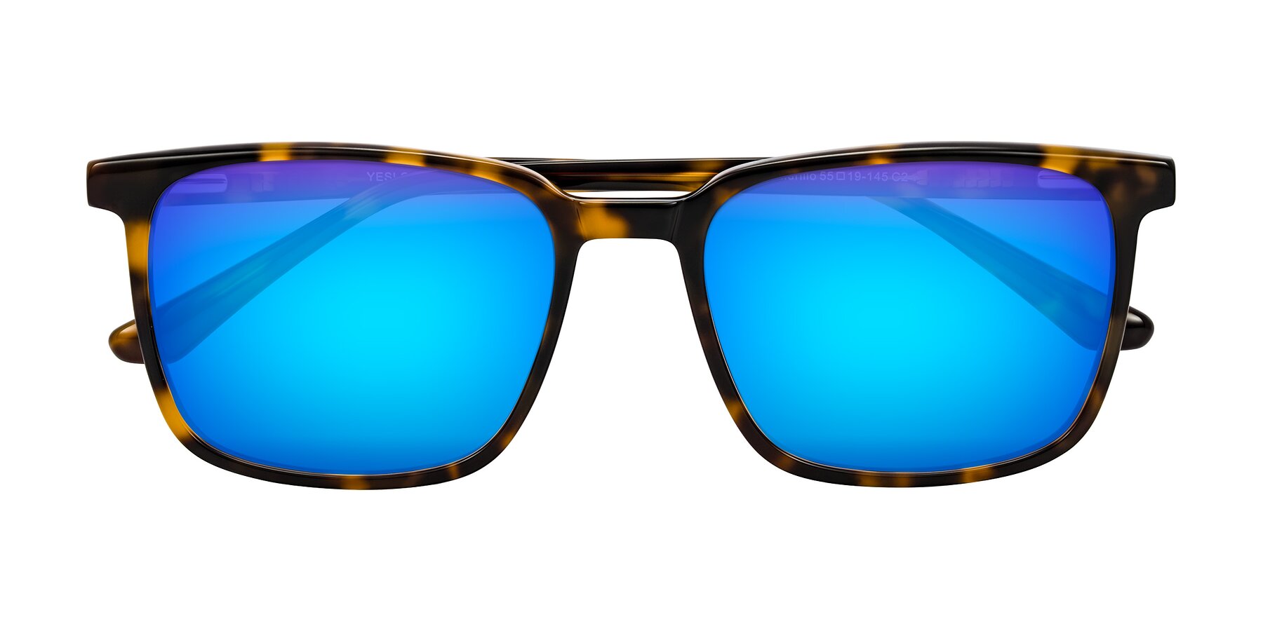 Folded Front of Murillo in Tortoise with Blue Mirrored Lenses