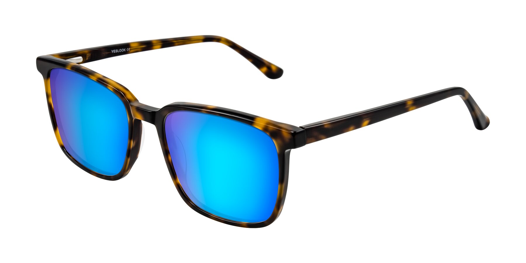 Angle of Murillo in Tortoise with Blue Mirrored Lenses