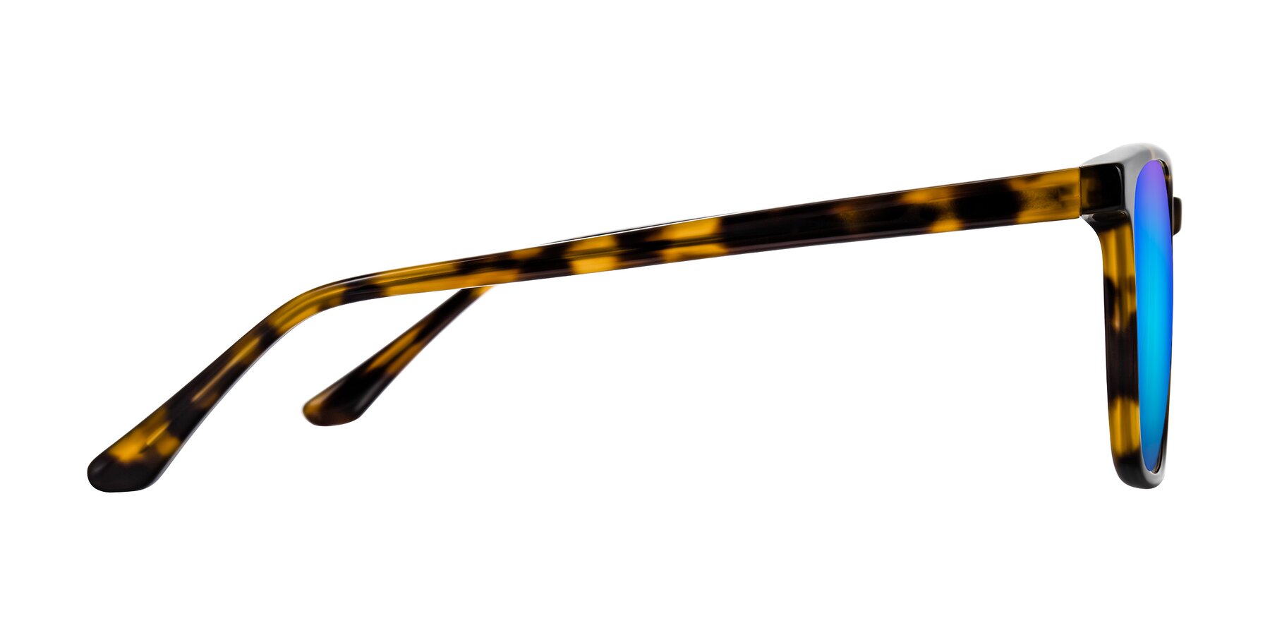 Side of Murillo in Tortoise with Blue Mirrored Lenses