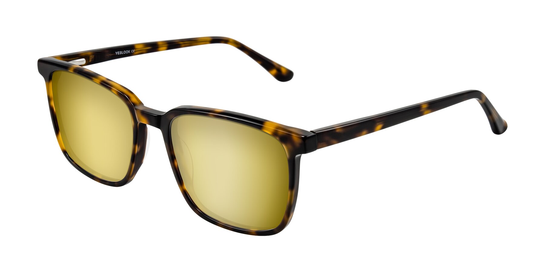 Angle of Murillo in Tortoise with Gold Mirrored Lenses