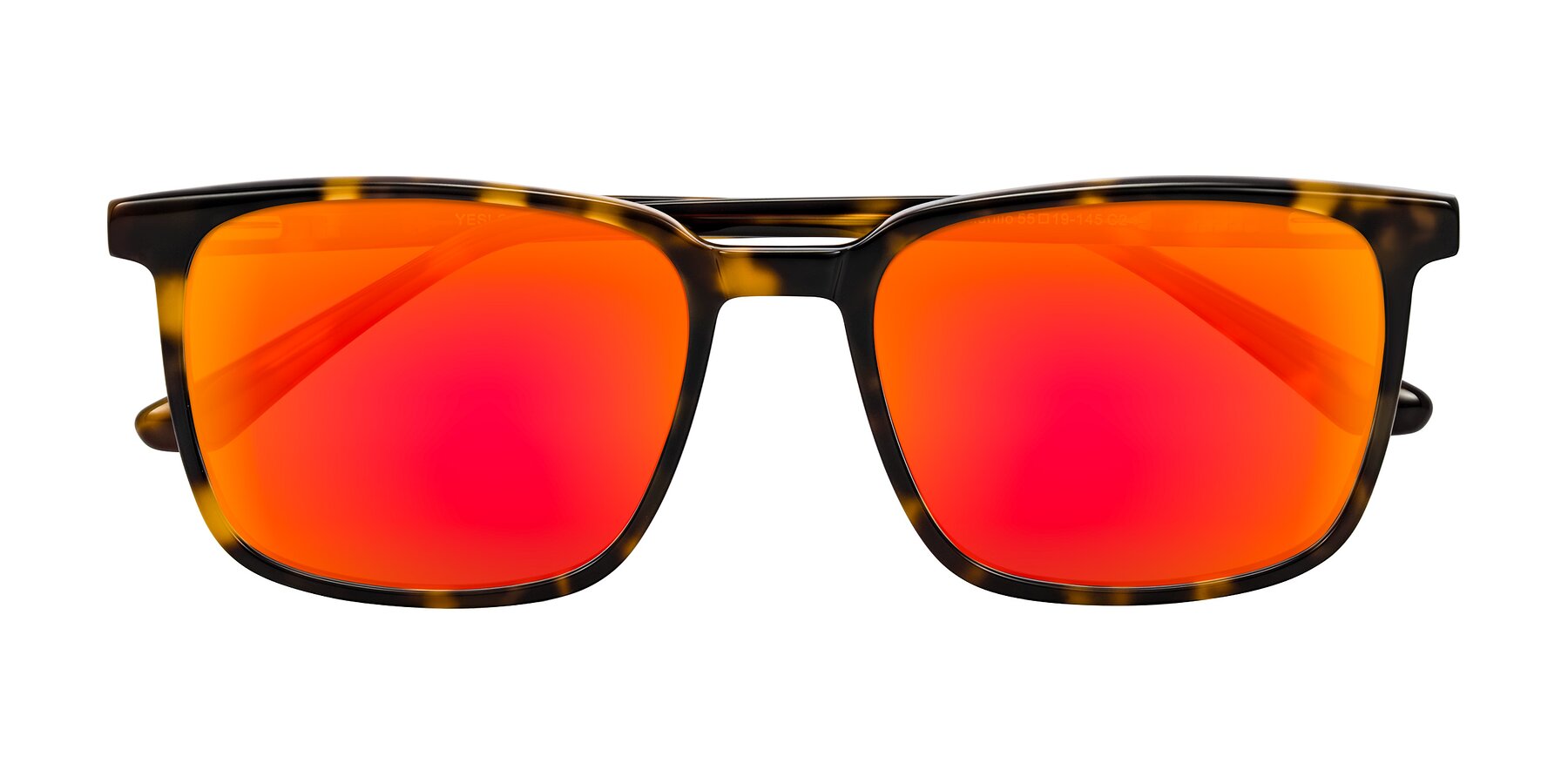 Folded Front of Murillo in Tortoise with Red Gold Mirrored Lenses