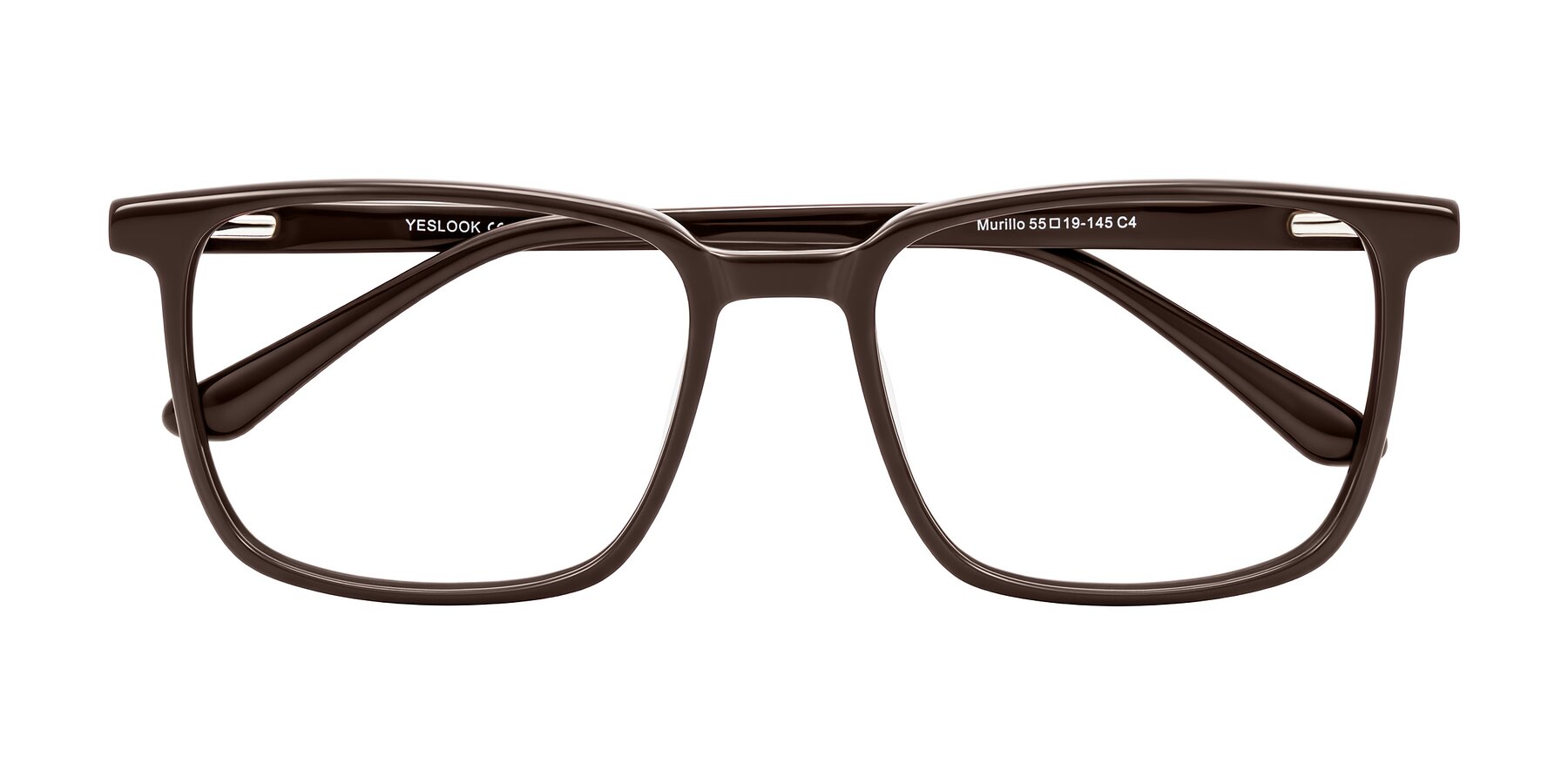 Folded Front of Murillo in Chocolate with Clear Eyeglass Lenses