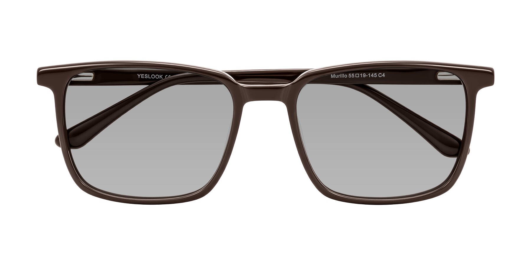 Folded Front of Murillo in Chocolate with Light Gray Tinted Lenses