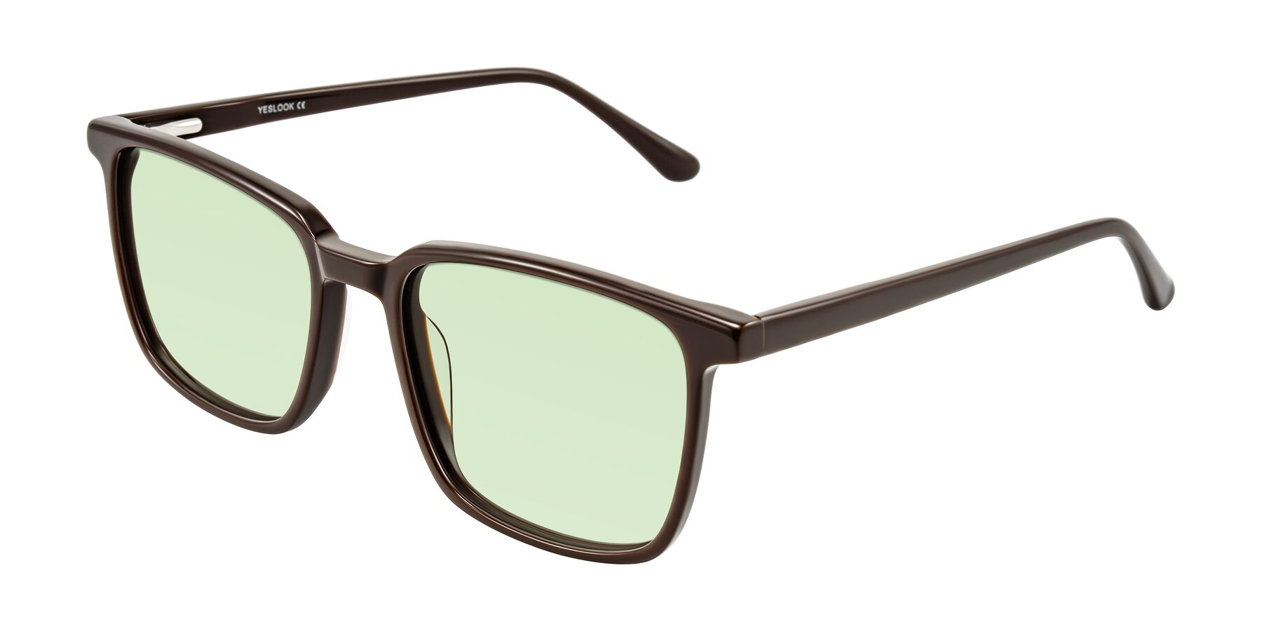 Angle of Murillo in Chocolate with Light Green Tinted Lenses