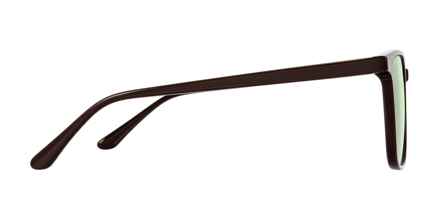 Side of Murillo in Chocolate with Light Green Tinted Lenses