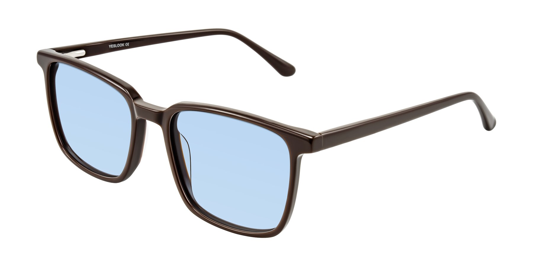 Angle of Murillo in Chocolate with Light Blue Tinted Lenses