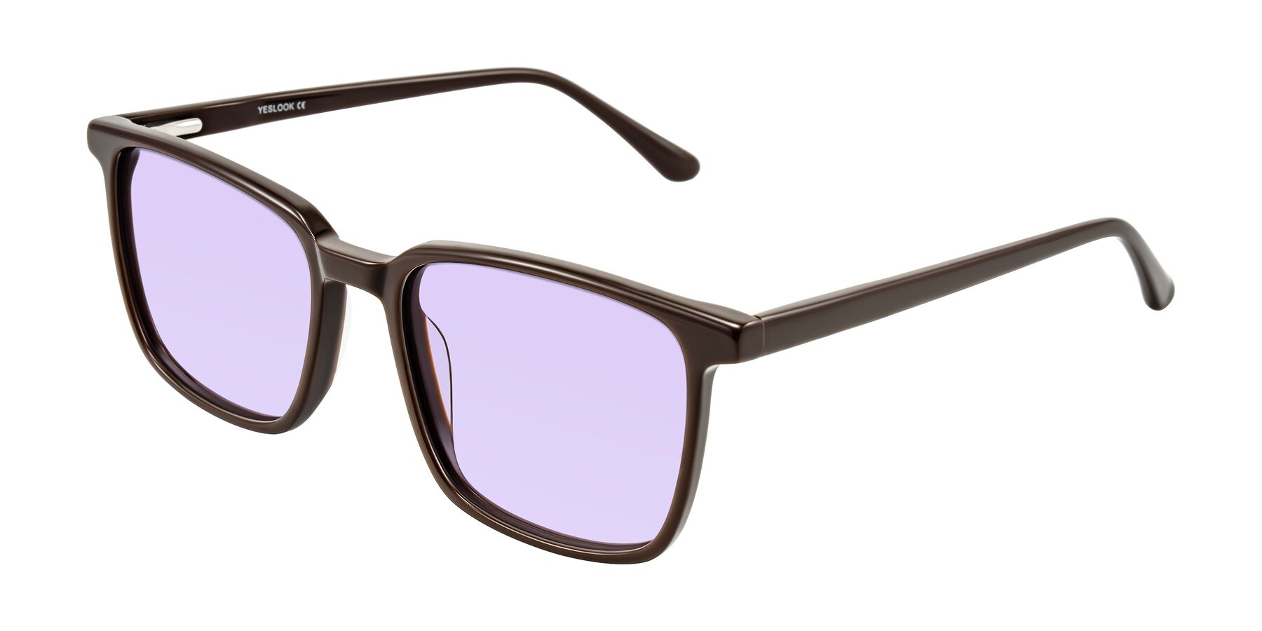 Angle of Murillo in Chocolate with Light Purple Tinted Lenses