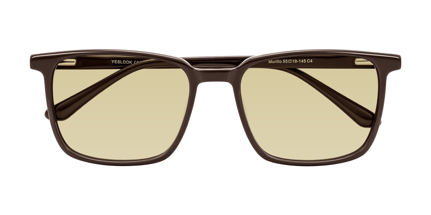 Folded Front of Murillo in Chocolate with Light Champagne Tinted Lenses