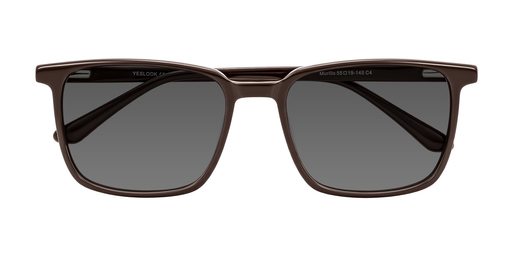 Folded Front of Murillo in Chocolate with Medium Gray Tinted Lenses
