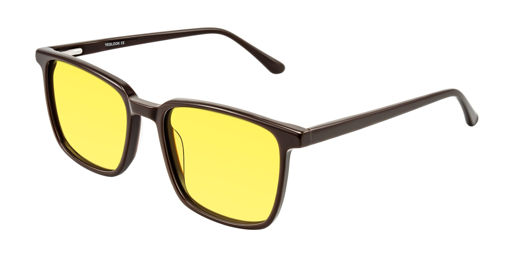 Angle of Murillo in Chocolate with Medium Yellow Tinted Lenses