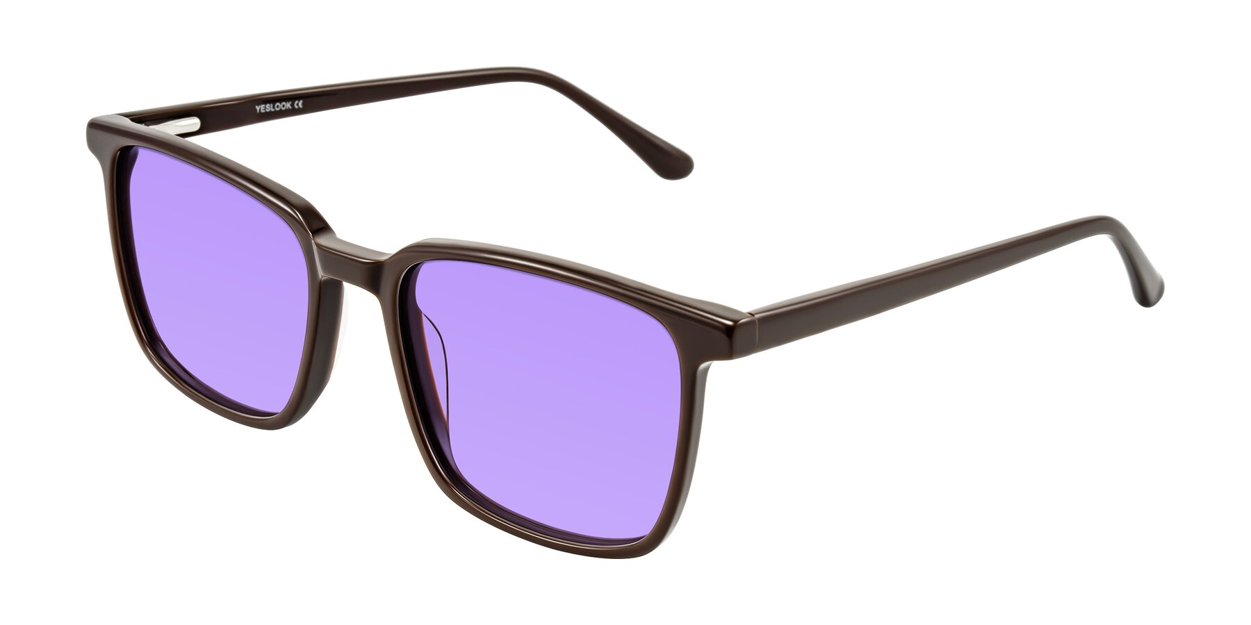 Angle of Murillo in Chocolate with Medium Purple Tinted Lenses