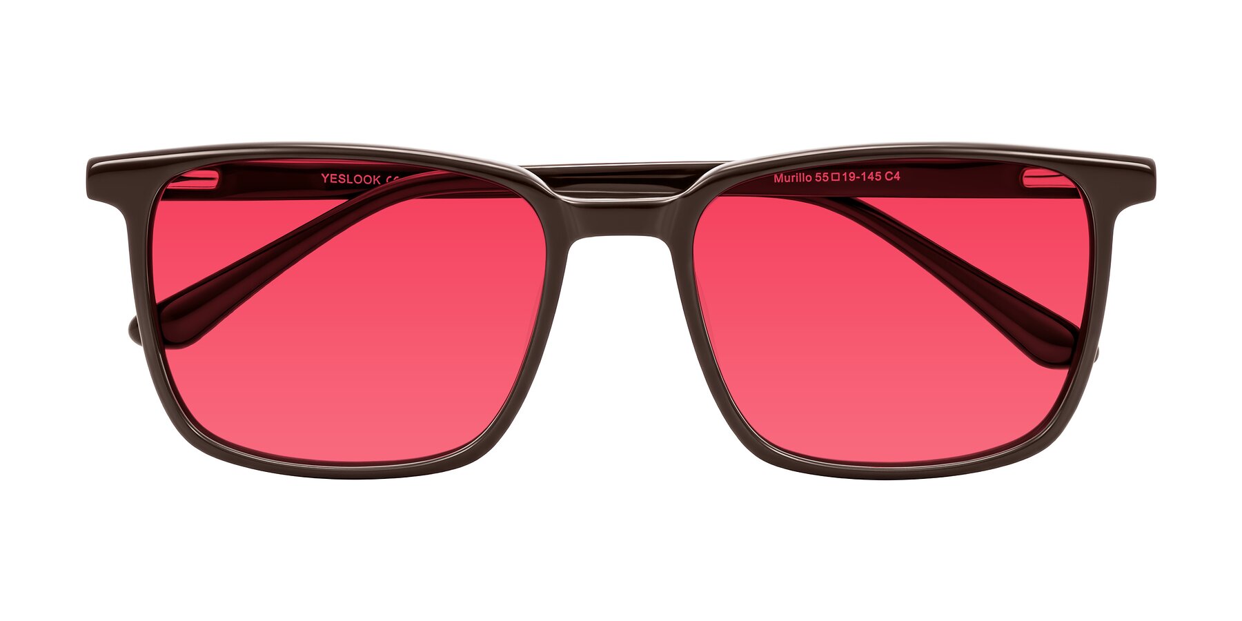 Folded Front of Murillo in Chocolate with Red Tinted Lenses