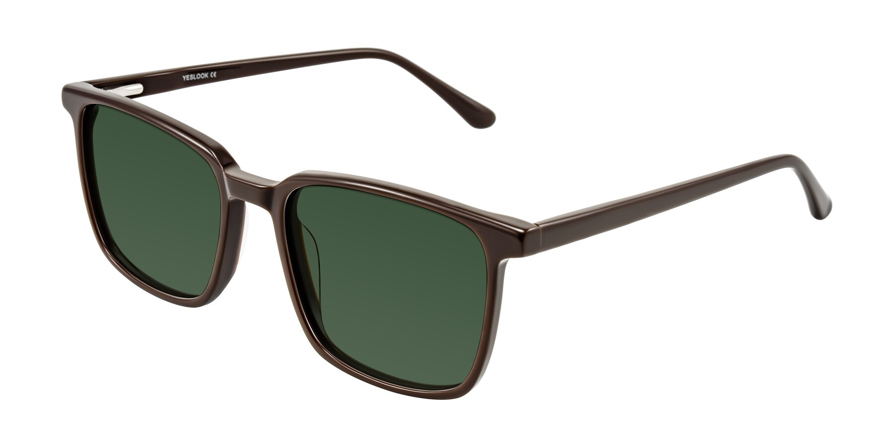 Angle of Murillo in Chocolate with Green Tinted Lenses