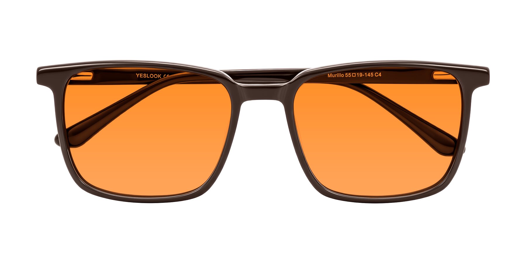 Folded Front of Murillo in Chocolate with Orange Tinted Lenses