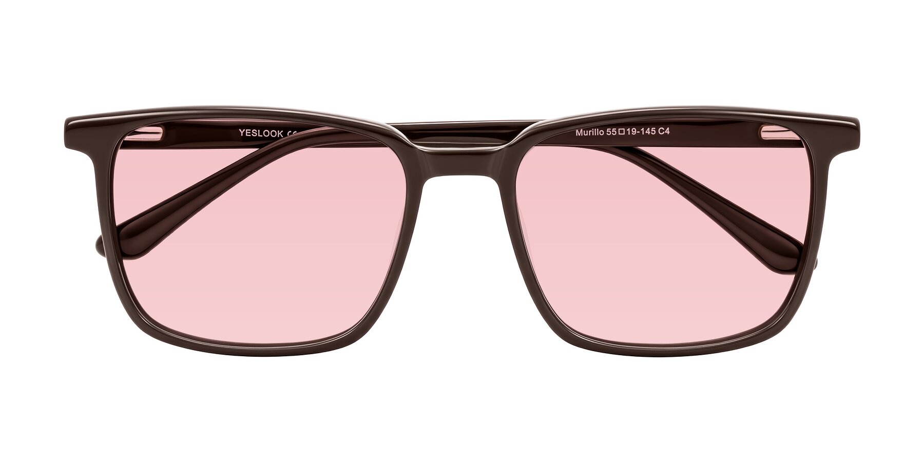 Folded Front of Murillo in Chocolate with Light Garnet Tinted Lenses