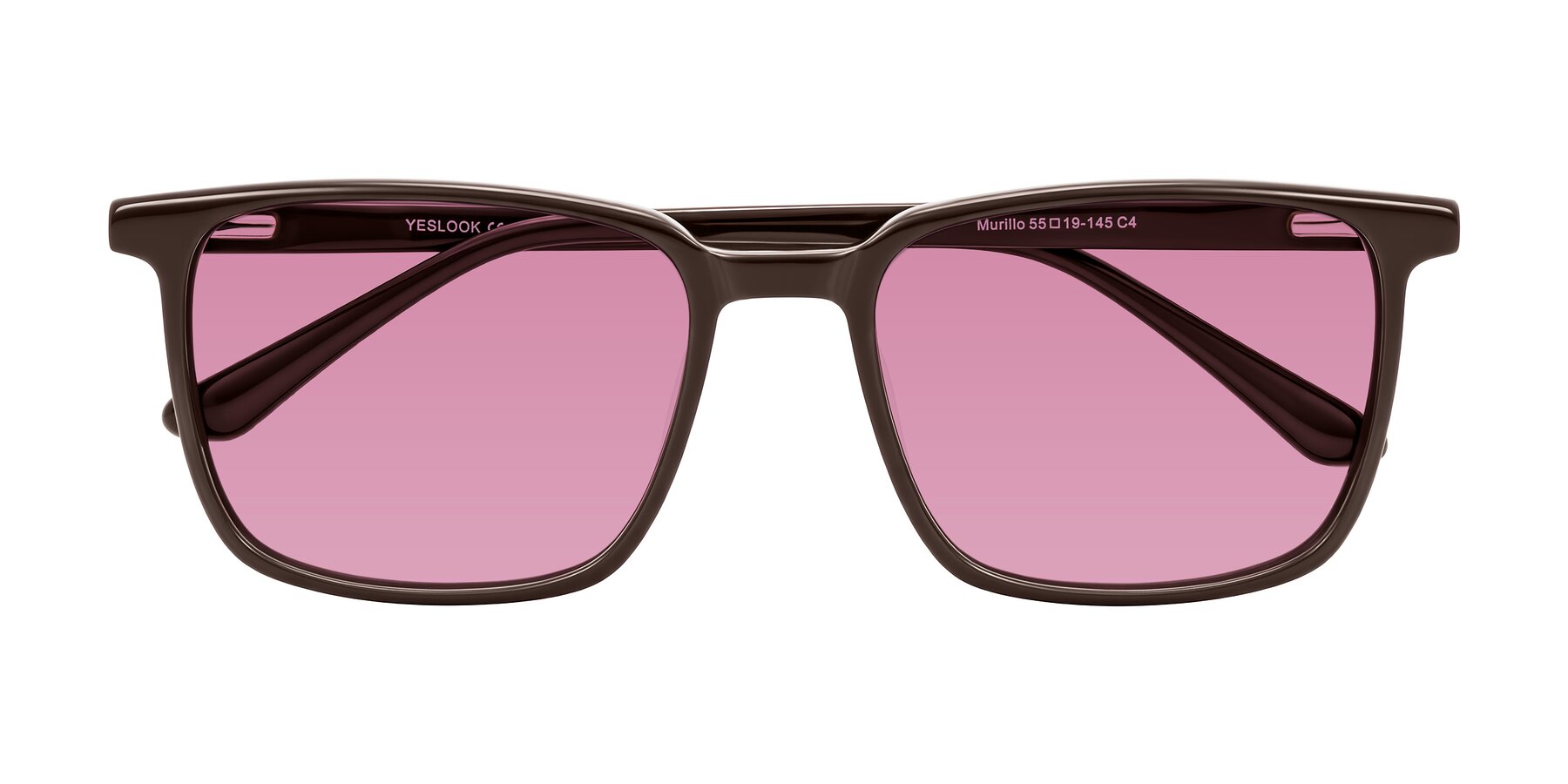 Folded Front of Murillo in Chocolate with Medium Wine Tinted Lenses