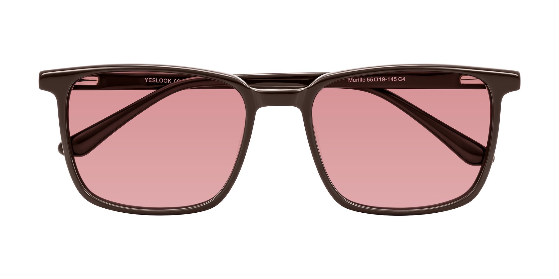 Folded Front of Murillo in Chocolate with Medium Garnet Tinted Lenses