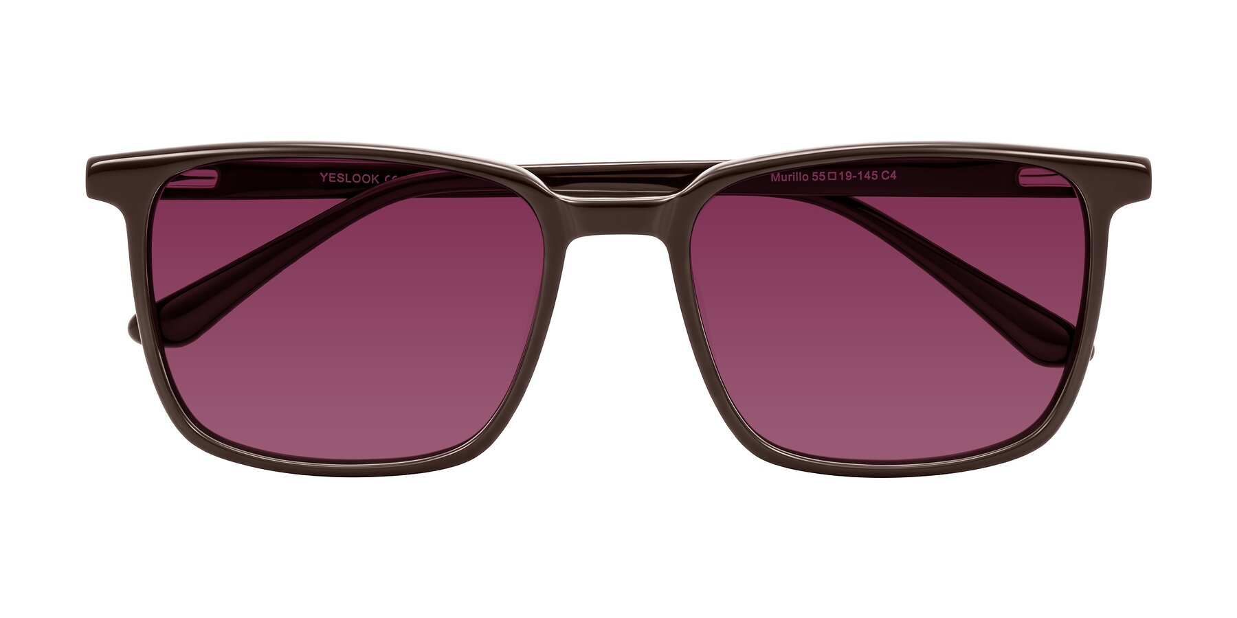 Folded Front of Murillo in Chocolate with Wine Tinted Lenses