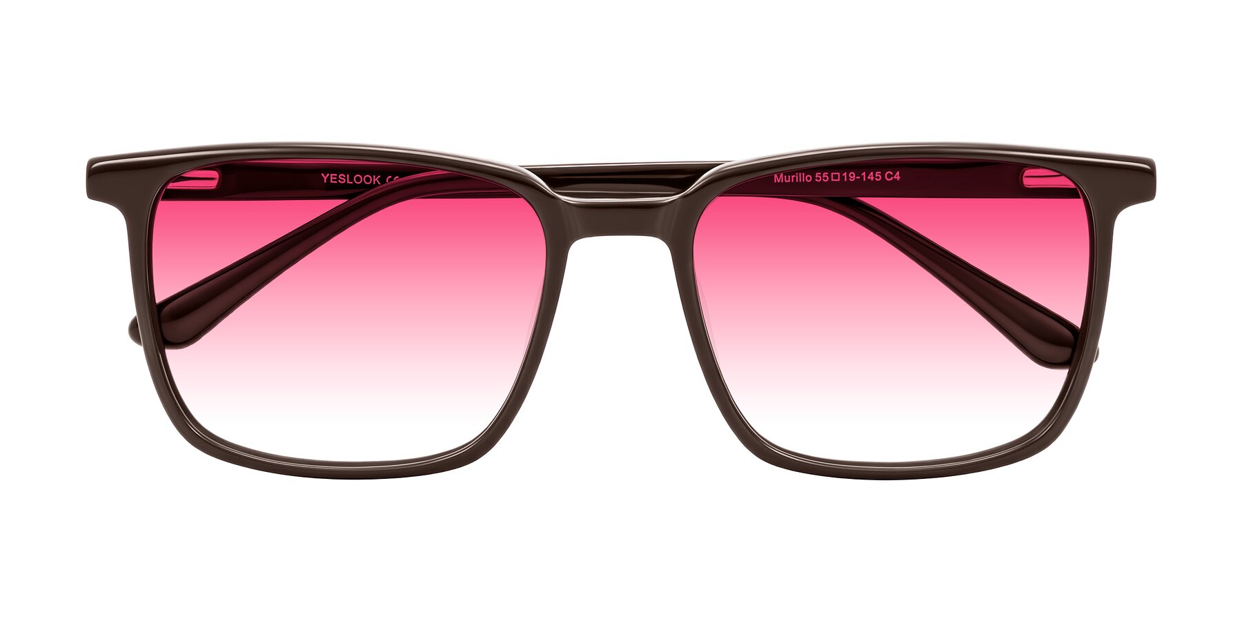 Folded Front of Murillo in Chocolate with Pink Gradient Lenses