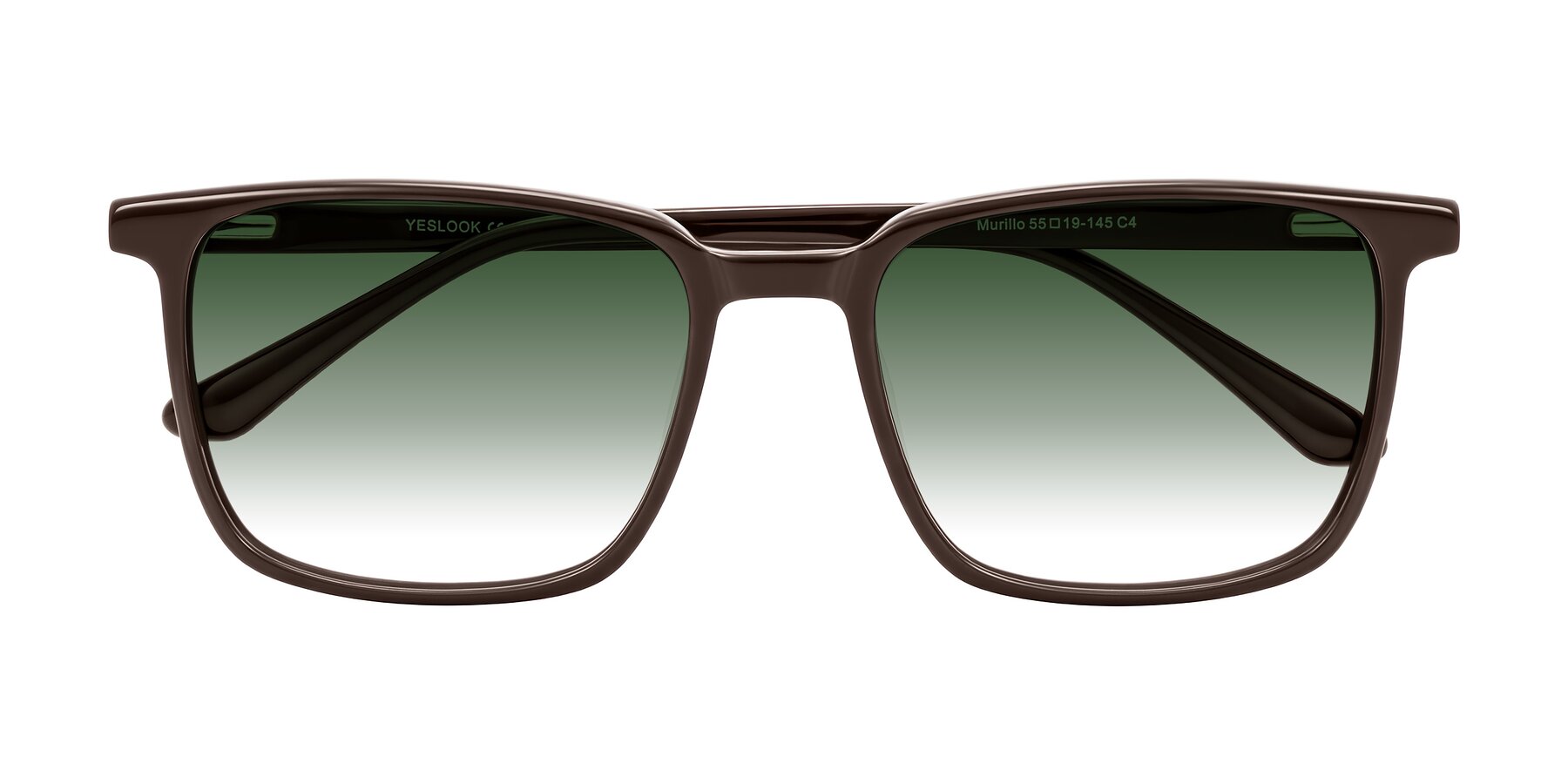 Folded Front of Murillo in Chocolate with Green Gradient Lenses