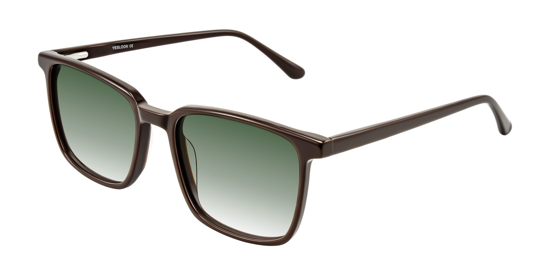 Angle of Murillo in Chocolate with Green Gradient Lenses