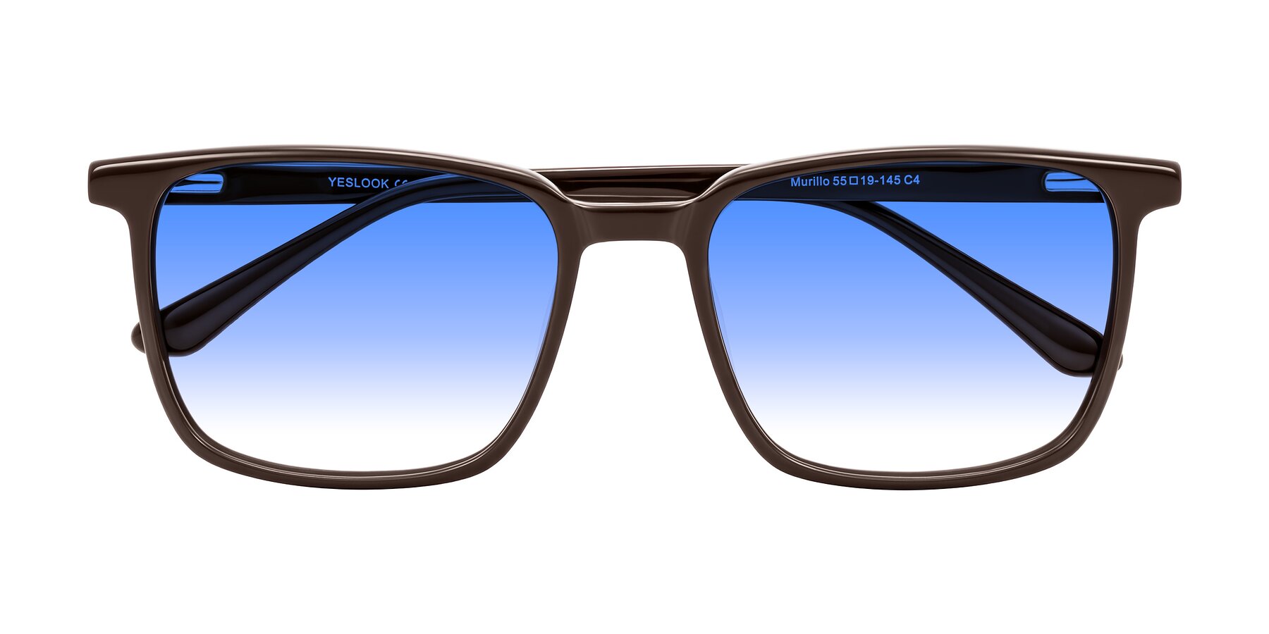 Folded Front of Murillo in Chocolate with Blue Gradient Lenses