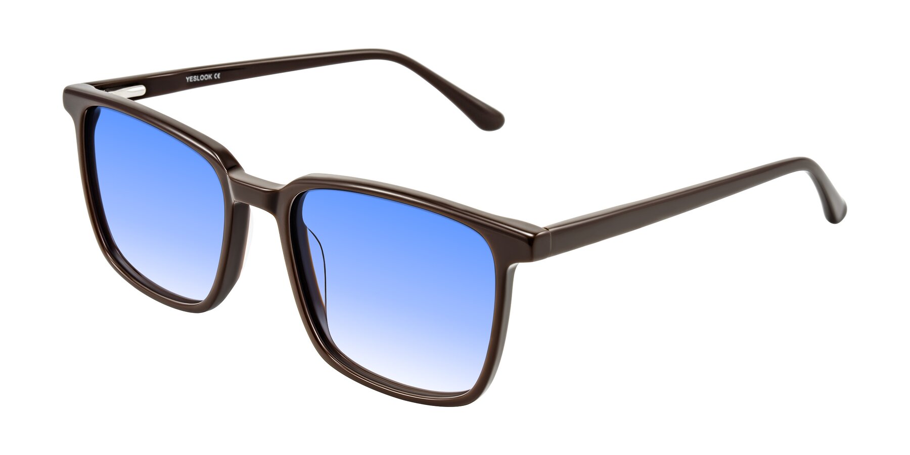 Angle of Murillo in Chocolate with Blue Gradient Lenses
