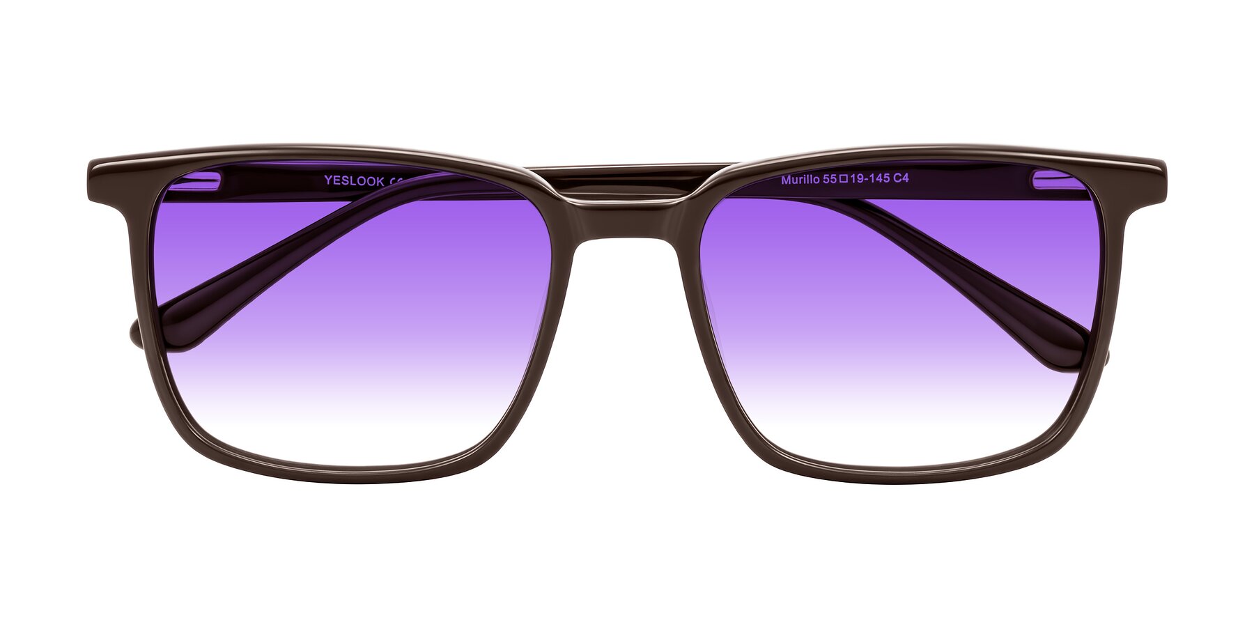 Folded Front of Murillo in Chocolate with Purple Gradient Lenses