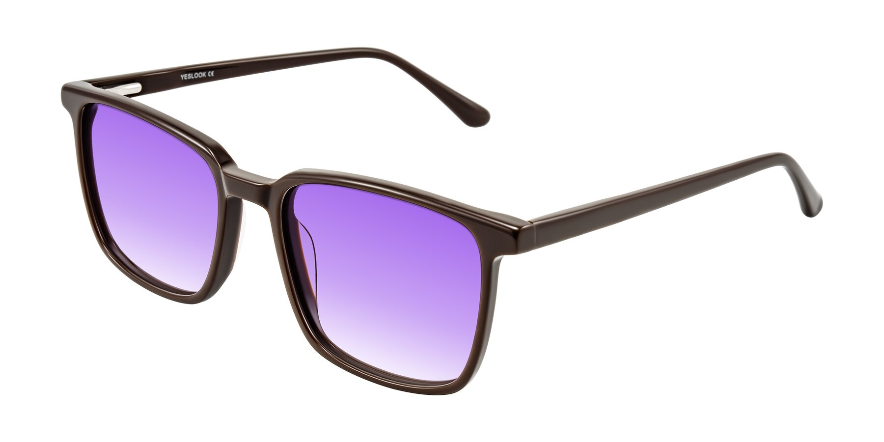 Angle of Murillo in Chocolate with Purple Gradient Lenses