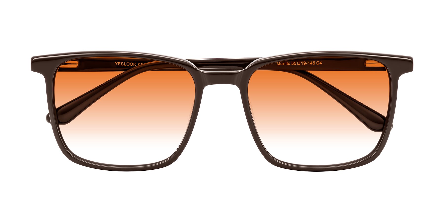 Folded Front of Murillo in Chocolate with Orange Gradient Lenses