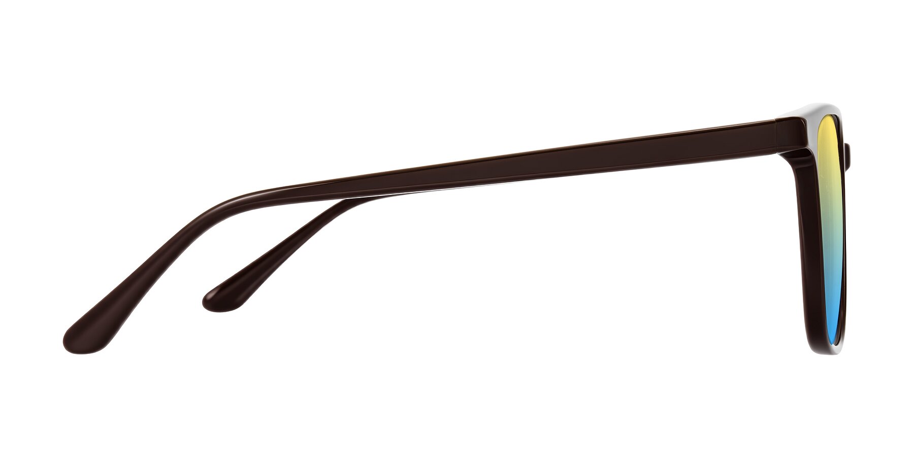 Side of Murillo in Chocolate with Yellow / Blue Gradient Lenses