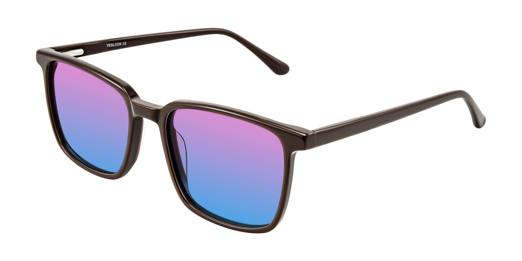 Angle of Murillo in Chocolate with Pink / Blue Gradient Lenses