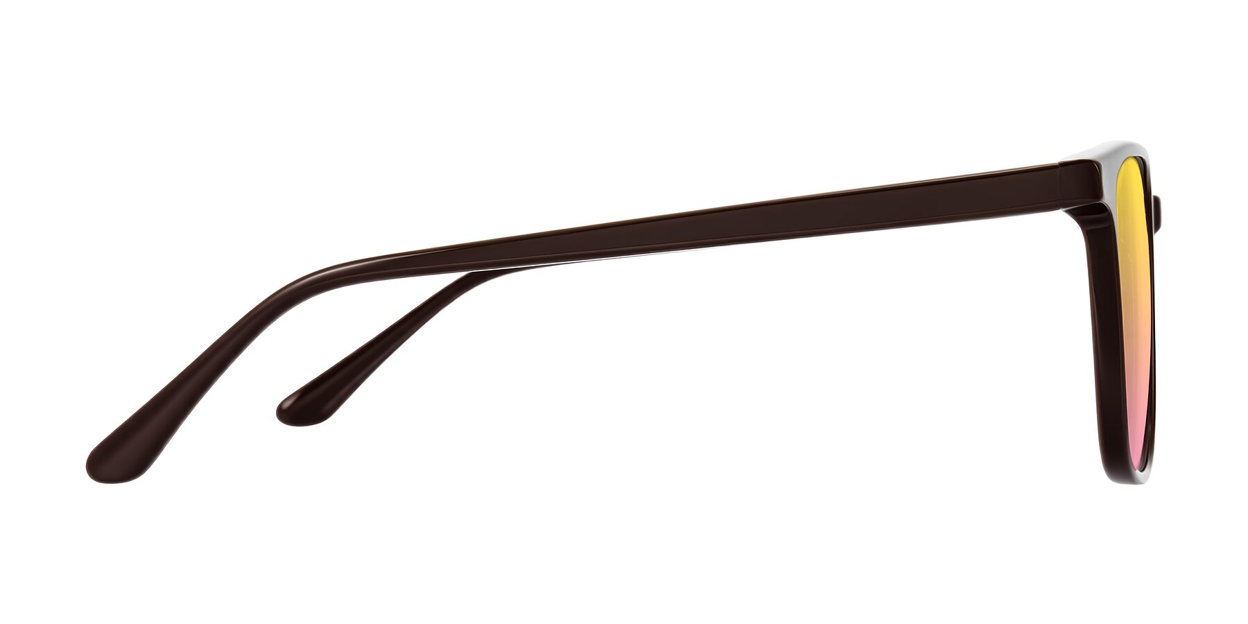 Side of Murillo in Chocolate with Yellow / Pink Gradient Lenses