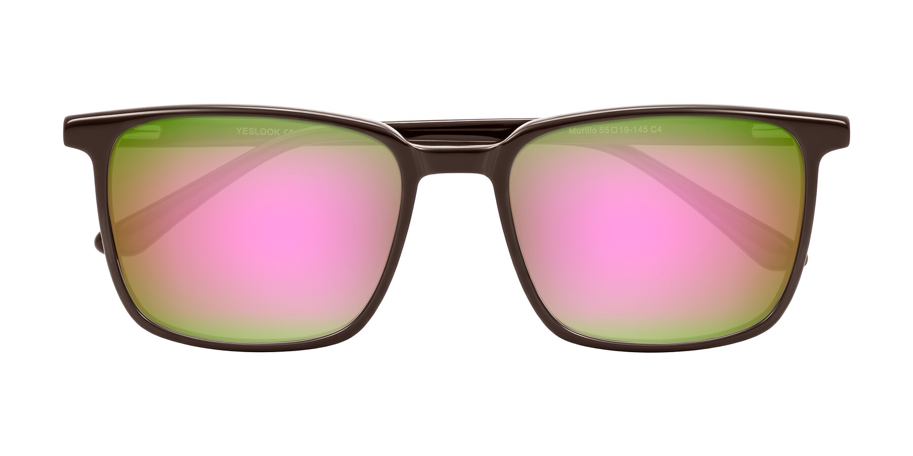 Folded Front of Murillo in Chocolate with Pink Mirrored Lenses