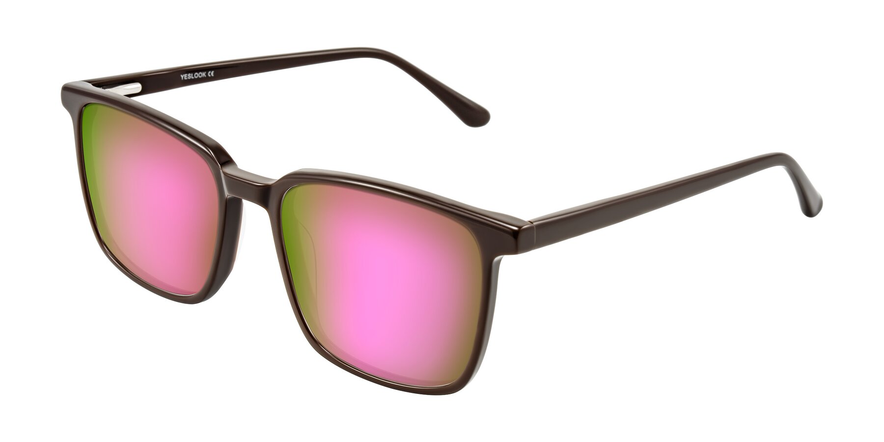 Angle of Murillo in Chocolate with Pink Mirrored Lenses