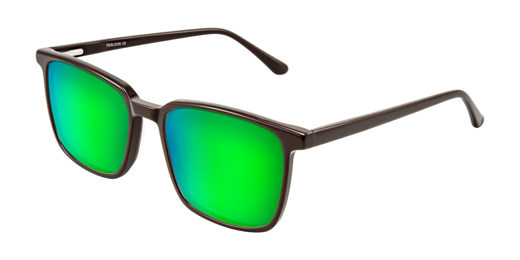 Angle of Murillo in Chocolate with Green Mirrored Lenses