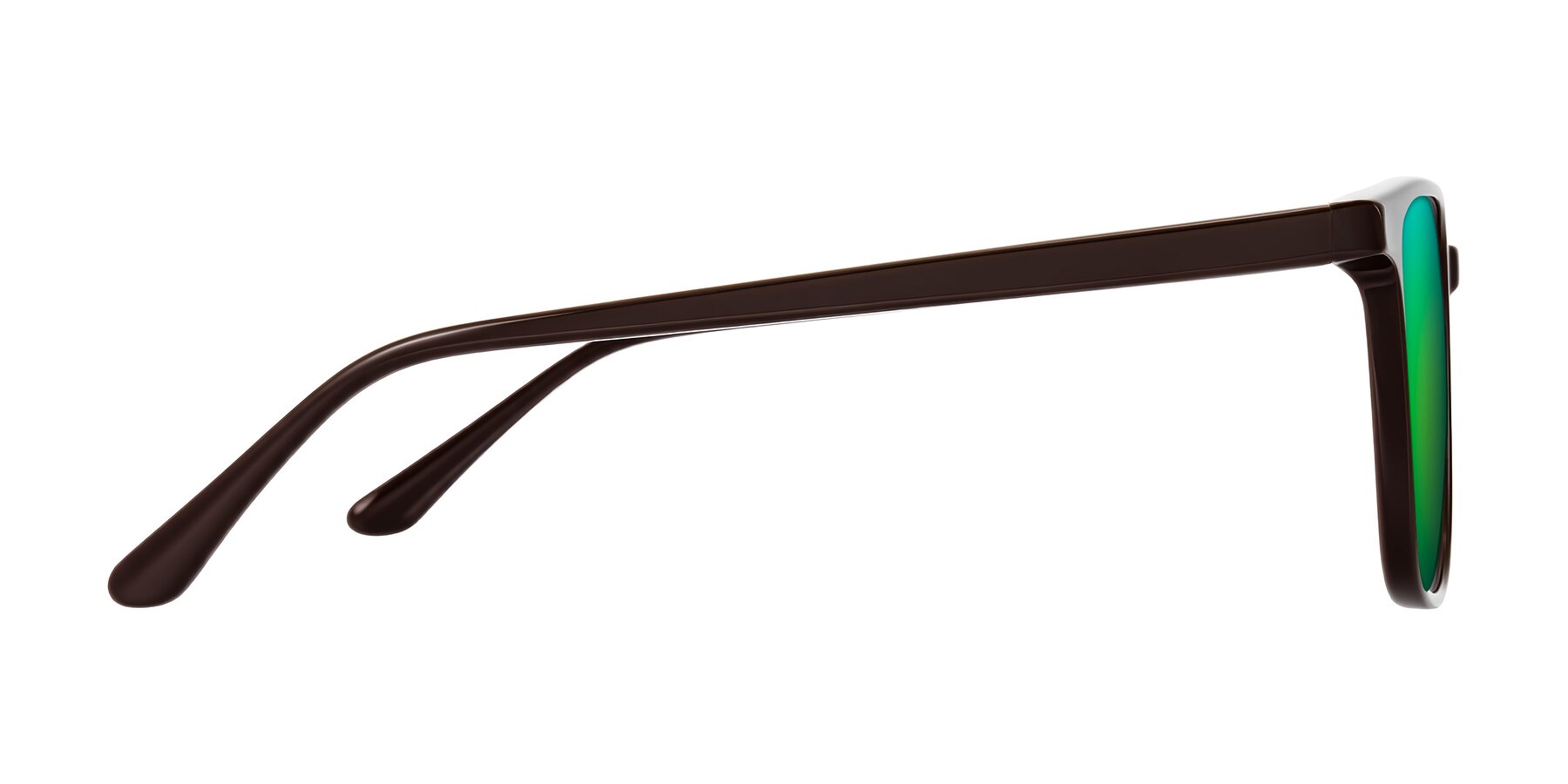 Side of Murillo in Chocolate with Green Mirrored Lenses