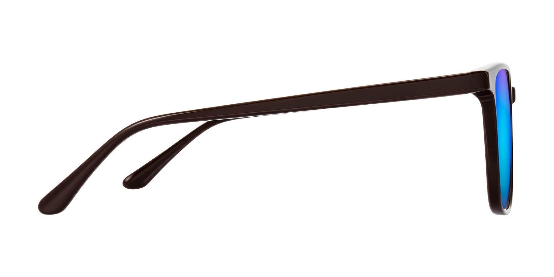 Side of Murillo in Chocolate with Blue Mirrored Lenses