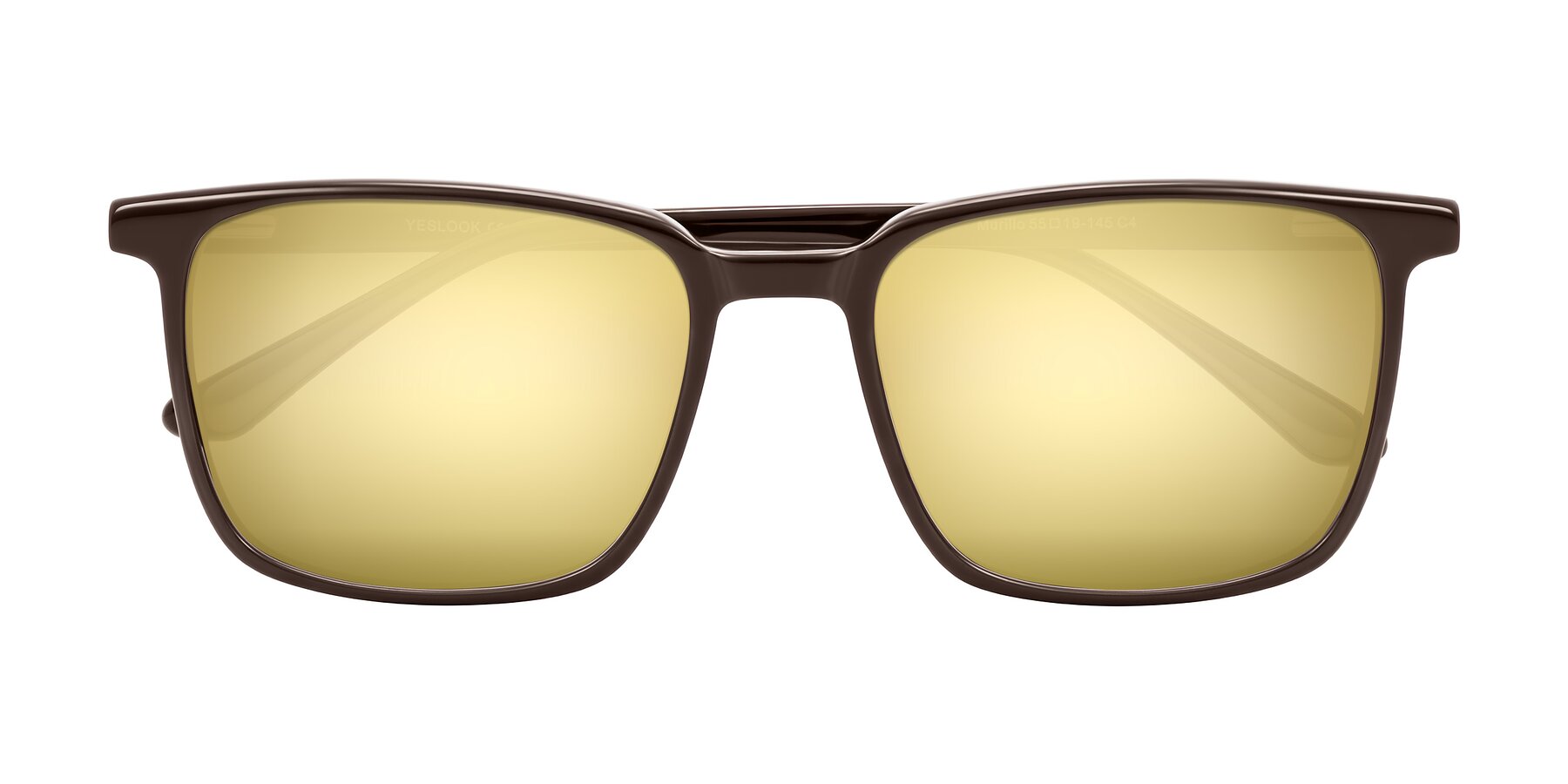 Folded Front of Murillo in Chocolate with Gold Mirrored Lenses