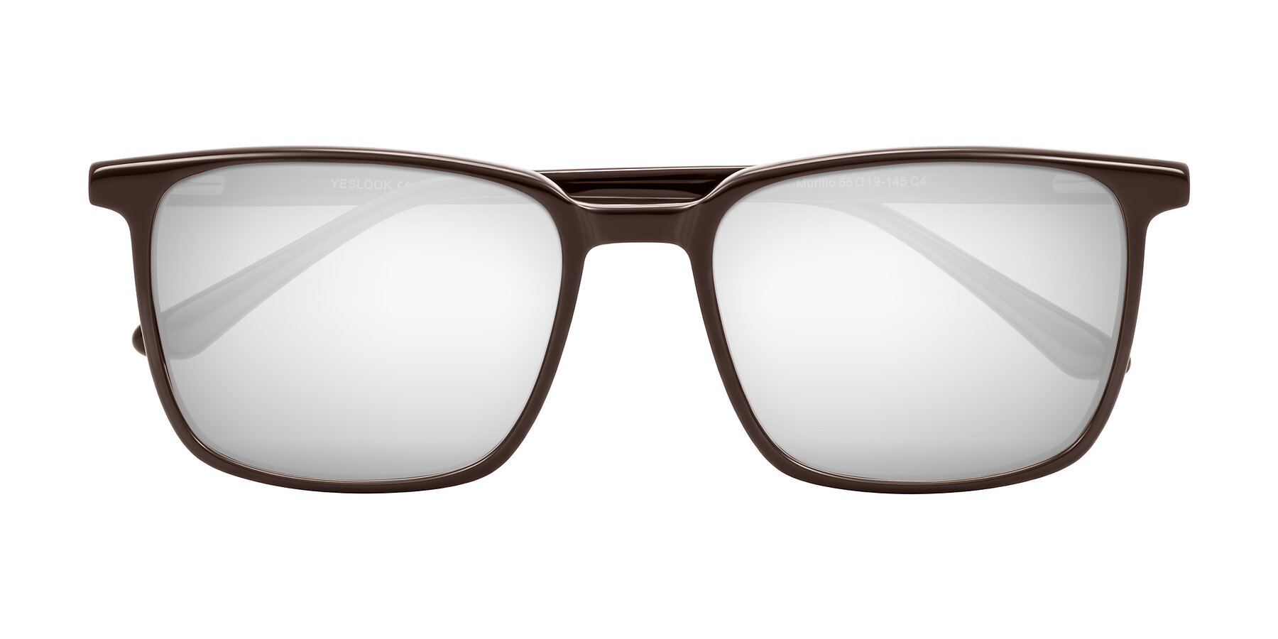 Folded Front of Murillo in Chocolate with Silver Mirrored Lenses